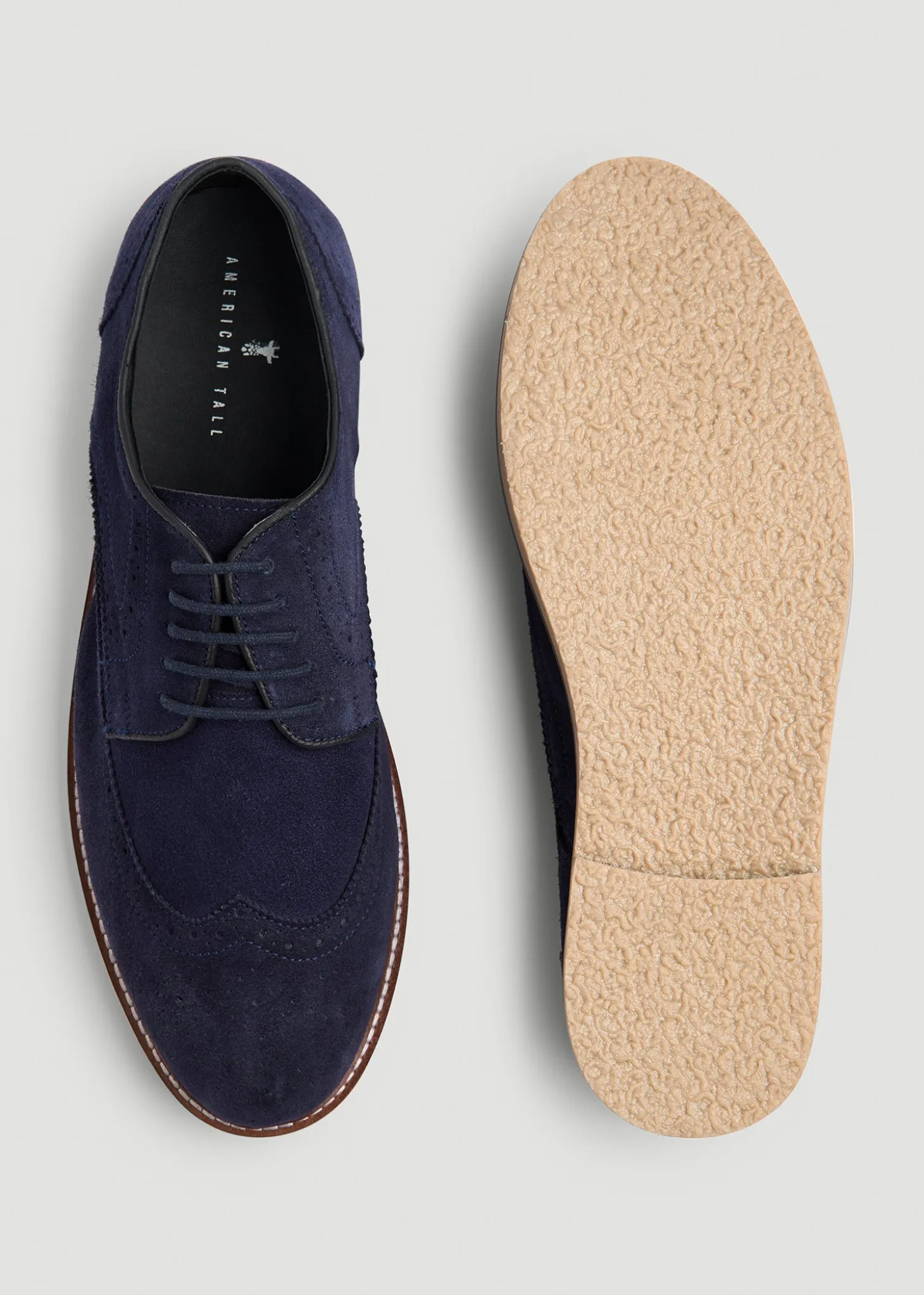 Suede Wingtip Oxfords for Tall Men