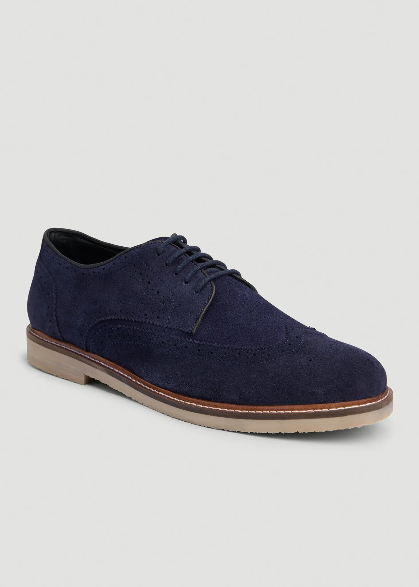 Suede Wingtip Oxfords for Tall Men