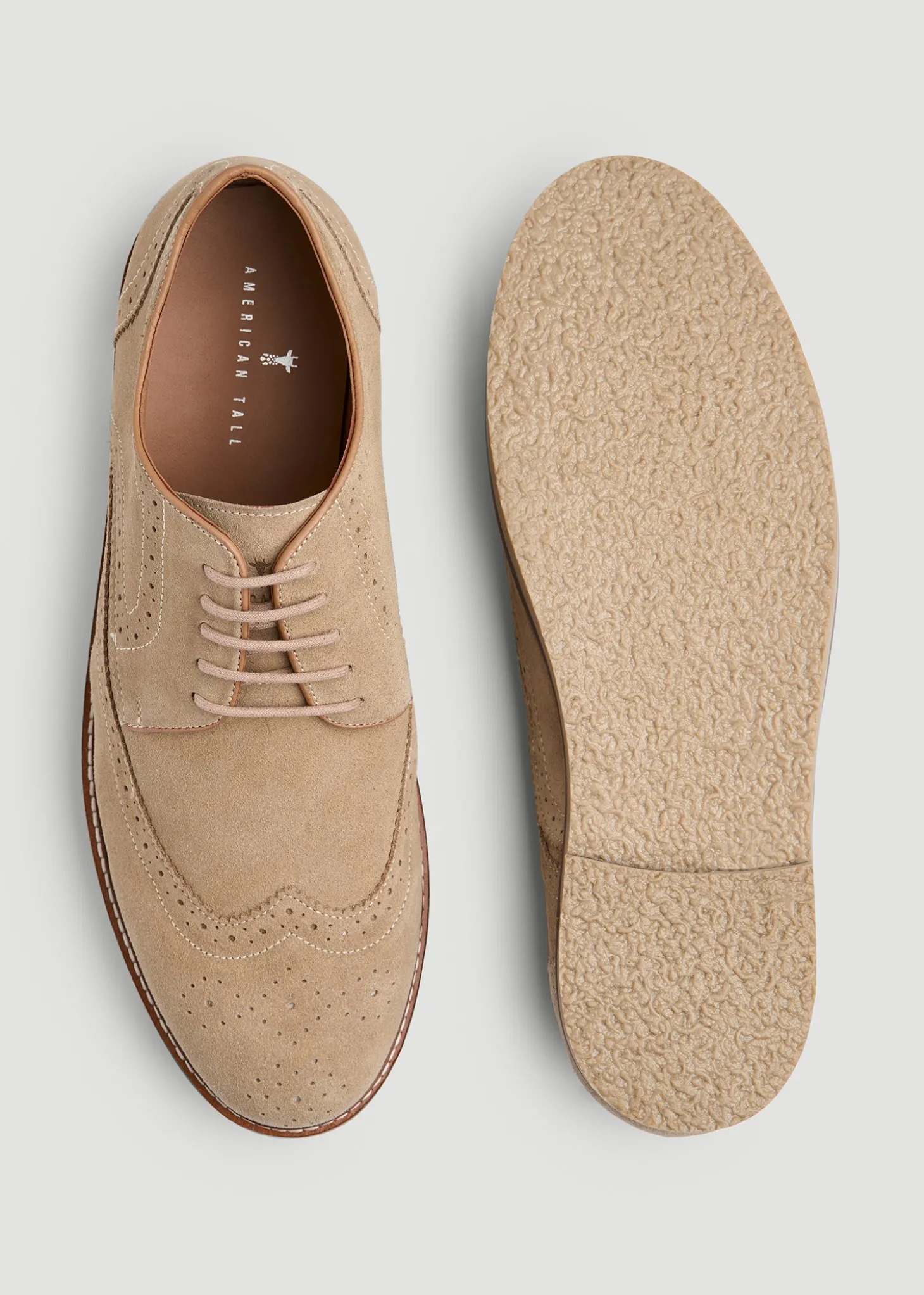 Suede Wingtip Oxfords for Tall Men