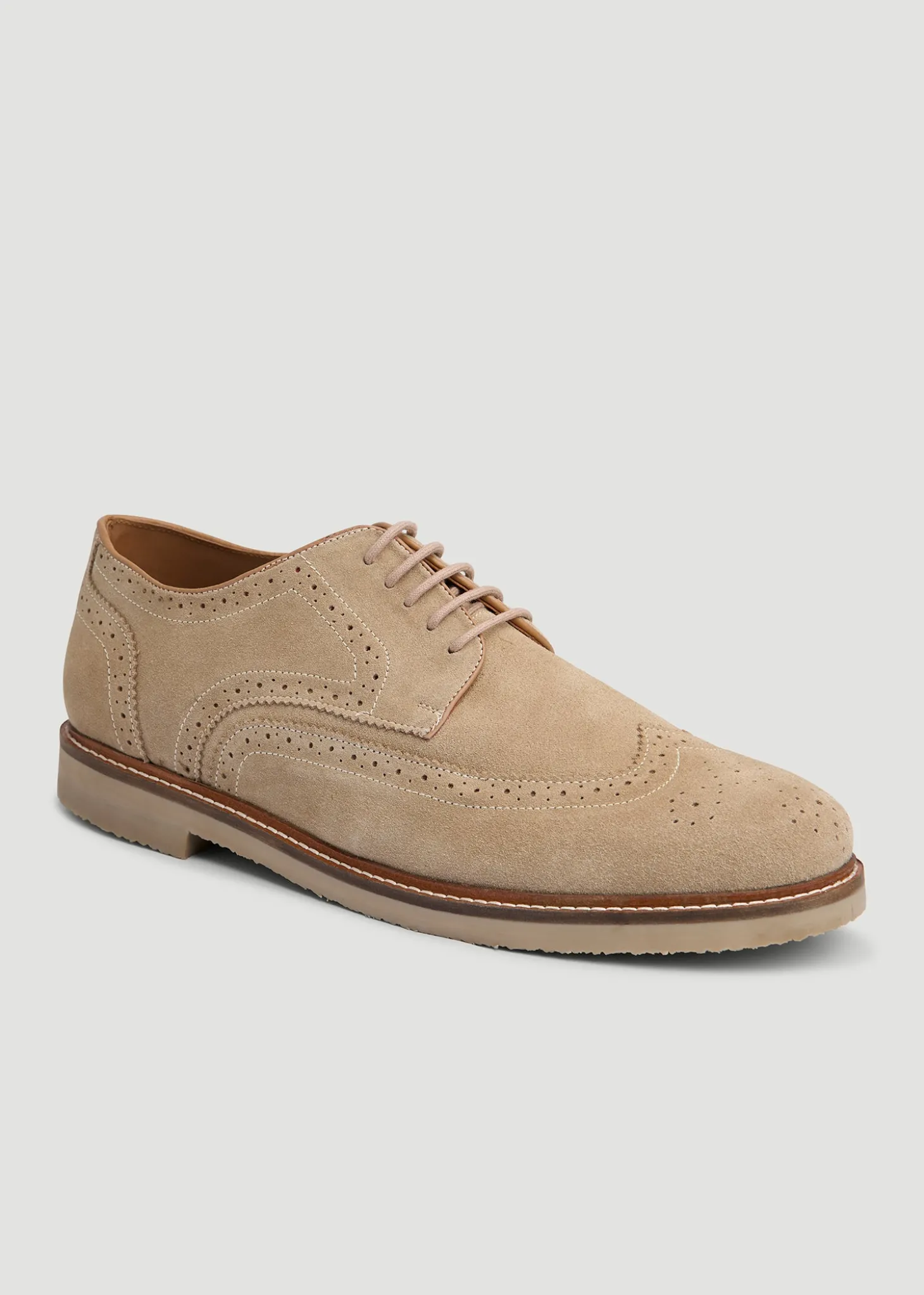 Suede Wingtip Oxfords for Tall Men
