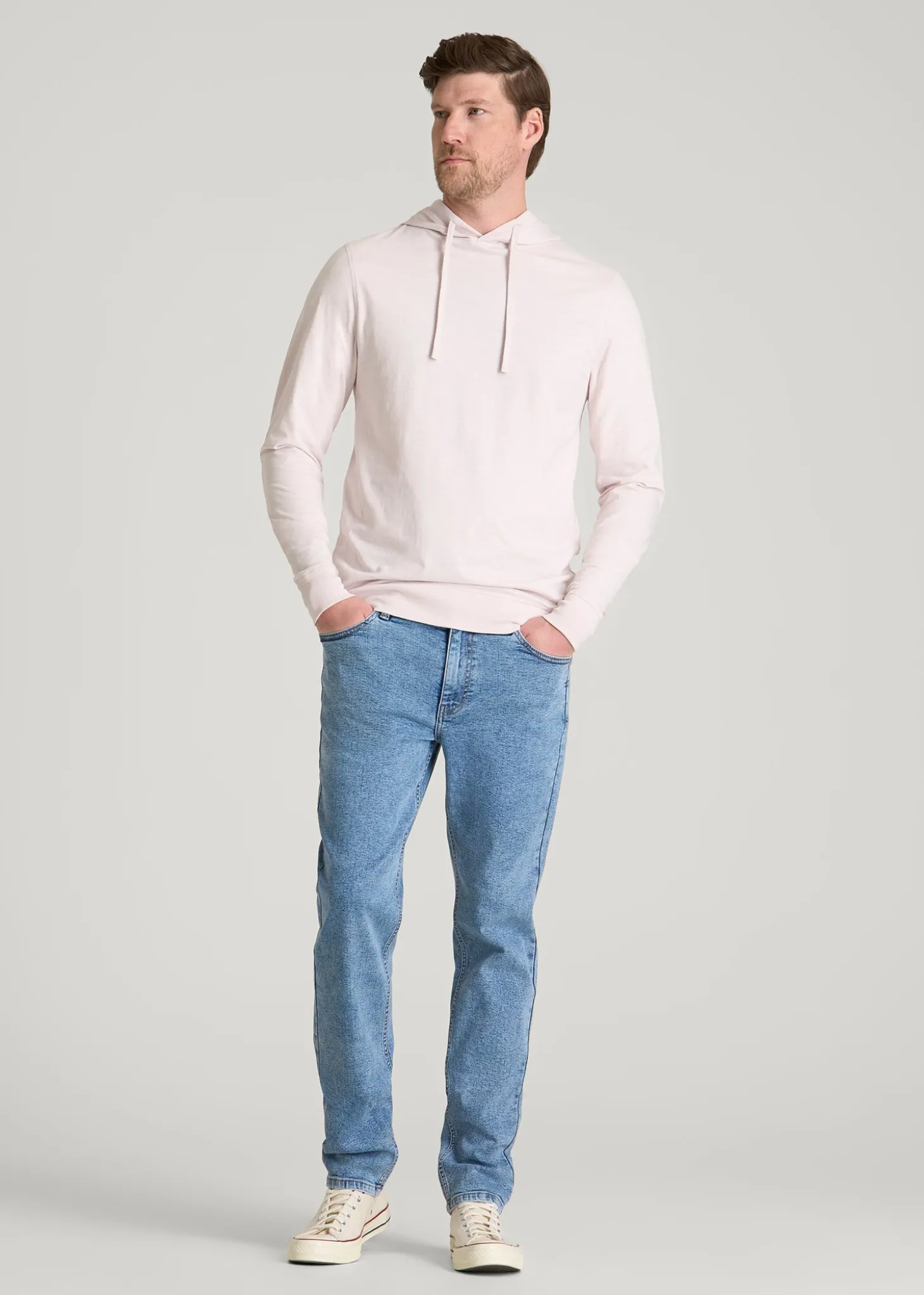 Sunwashed Slub Pullover Hoodie for Tall Men