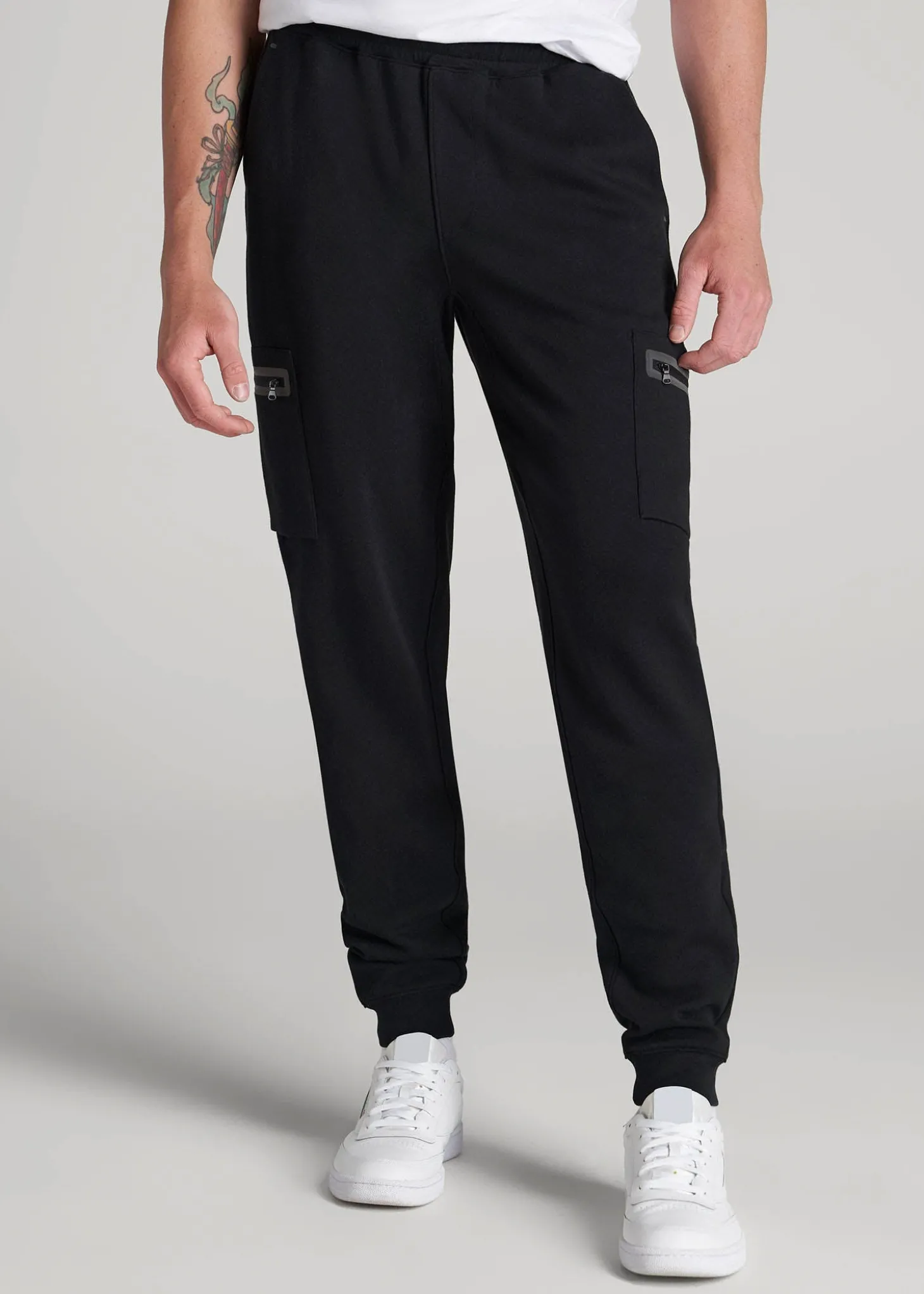 Tech Motion Fleece Cargo Joggers for Tall Men