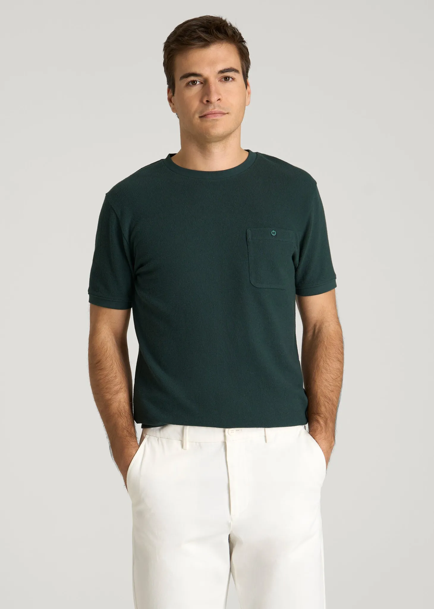 Terry Cotton Pocket Tee for Tall Men