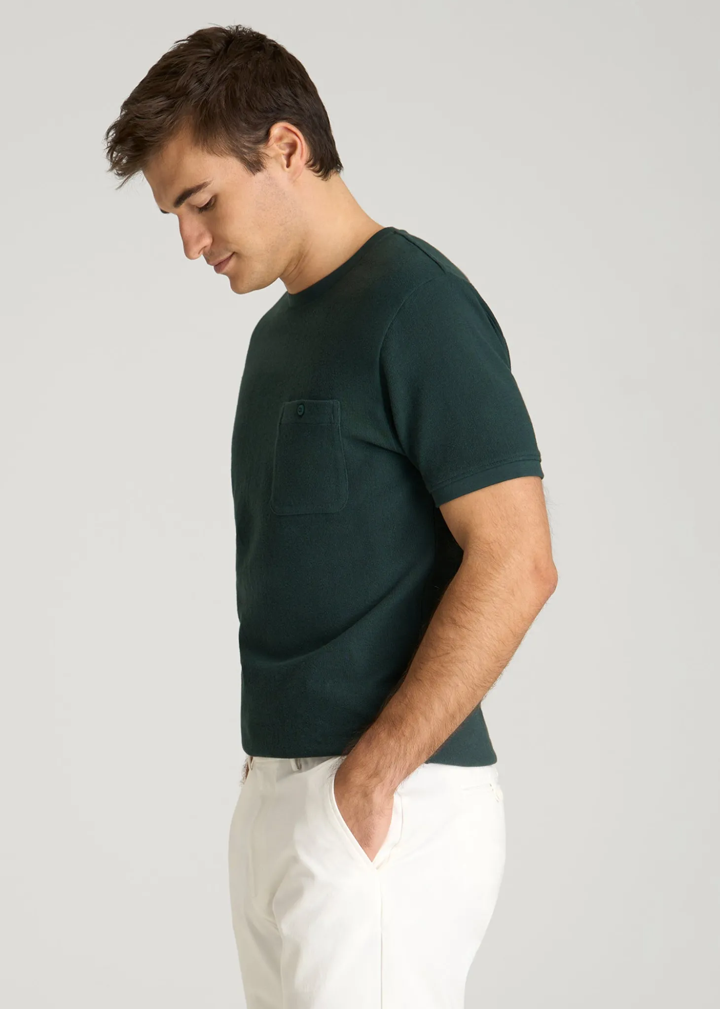 Terry Cotton Pocket Tee for Tall Men