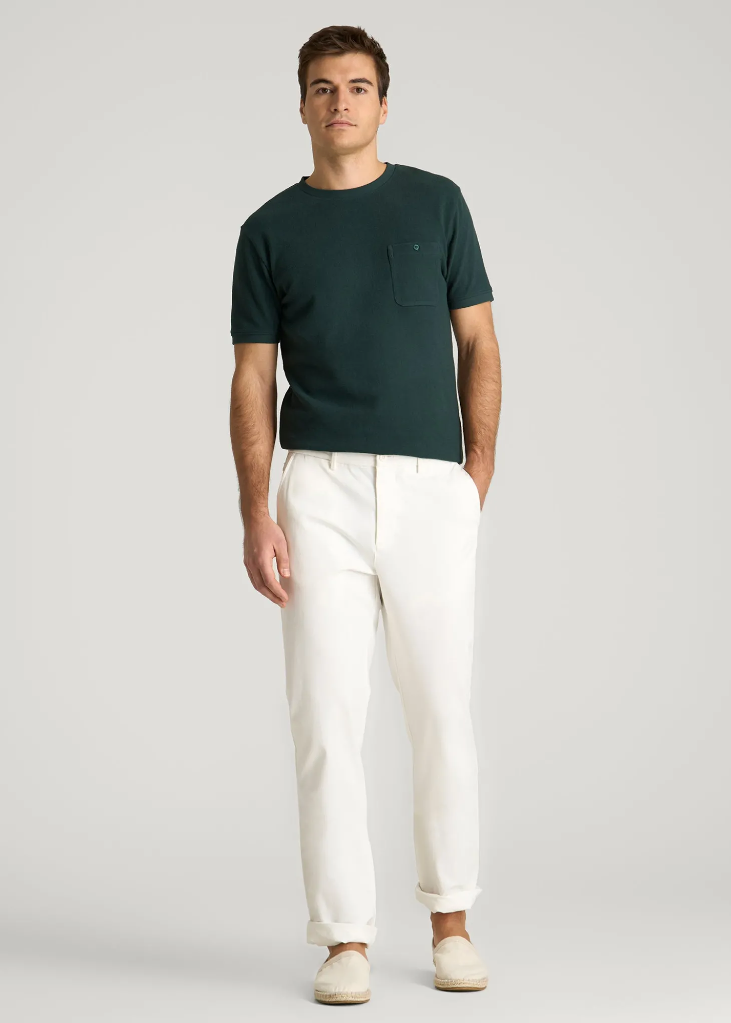 Terry Cotton Pocket Tee for Tall Men