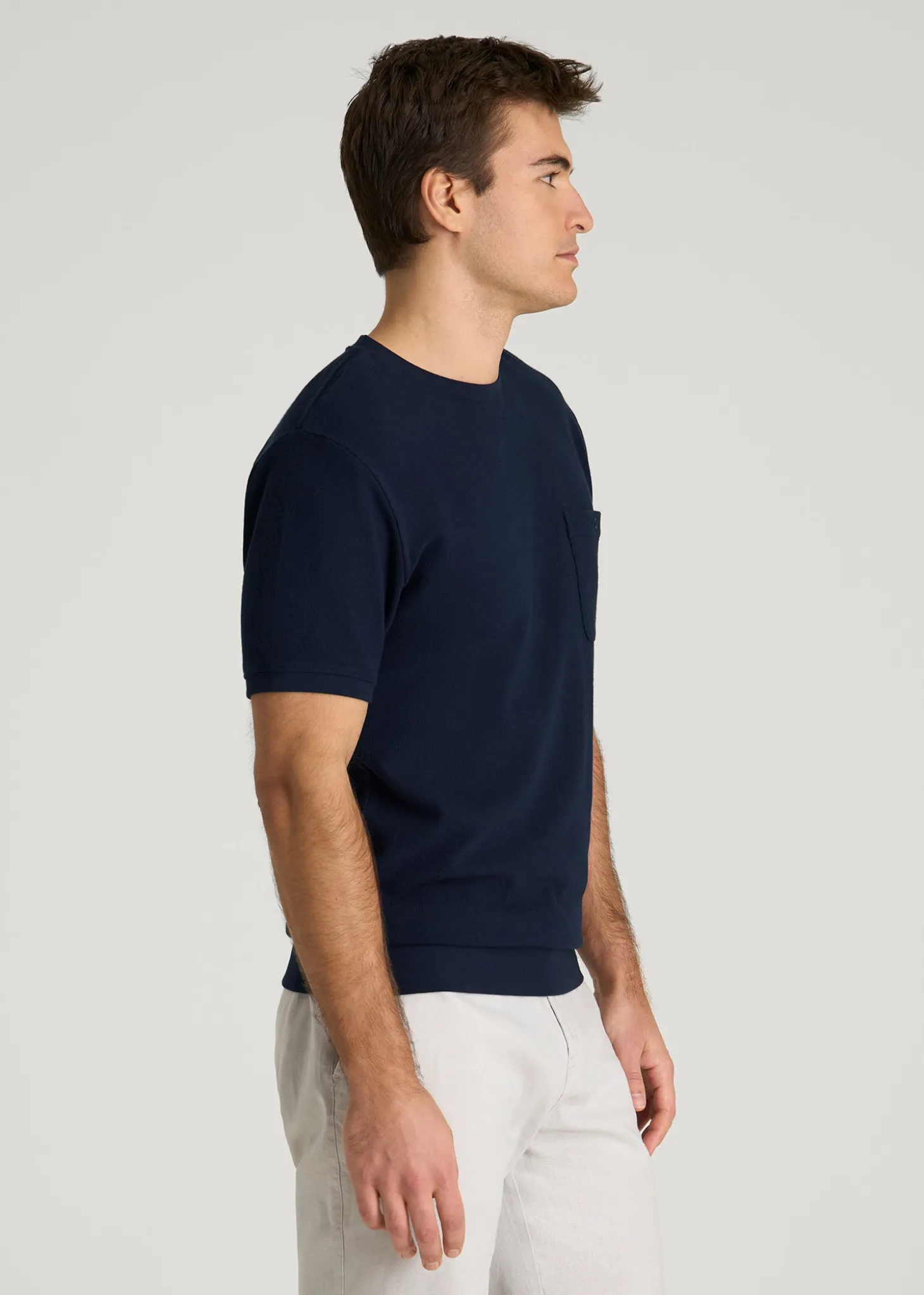 Terry Cotton Pocket Tee for Tall Men