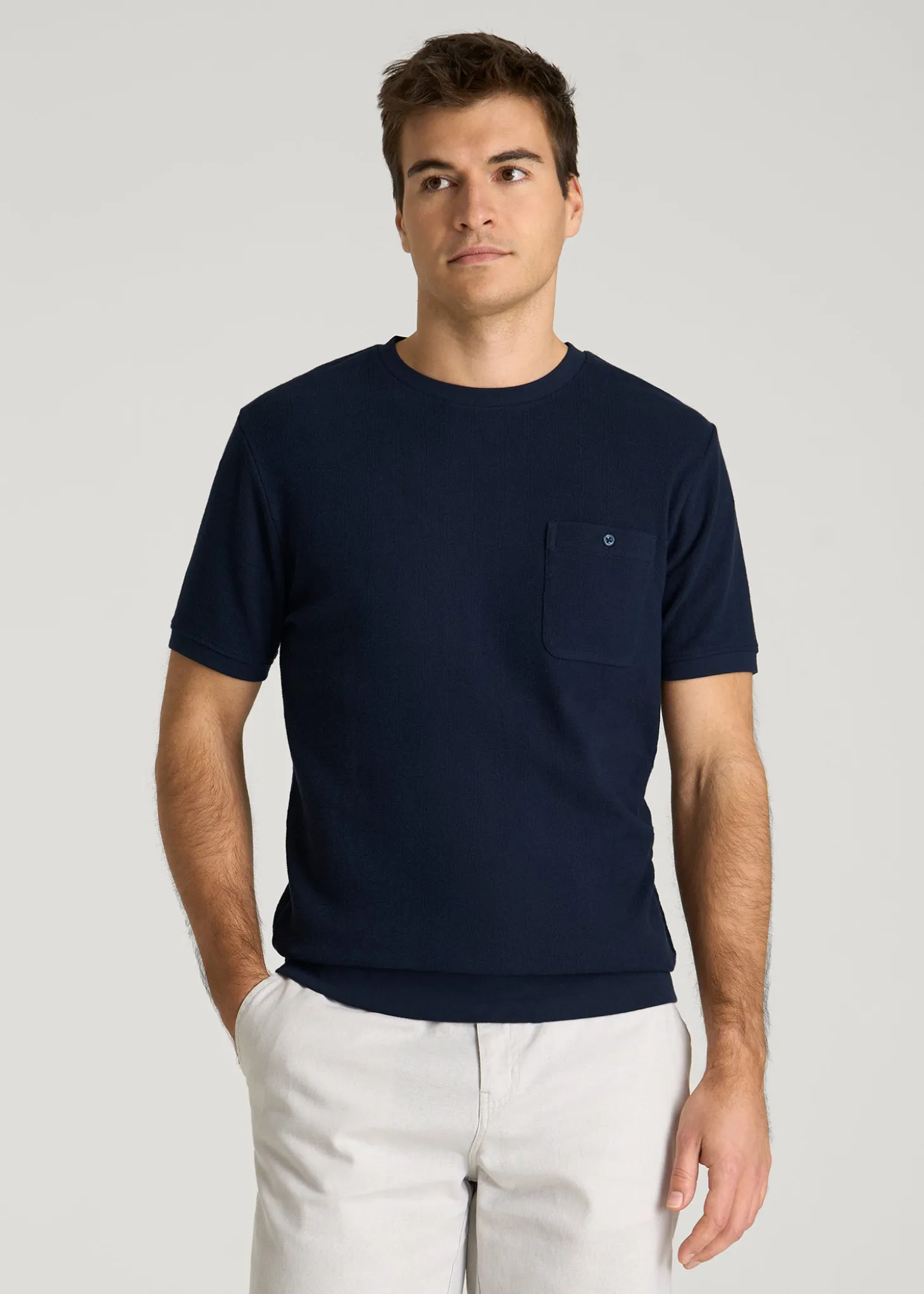 Terry Cotton Pocket Tee for Tall Men
