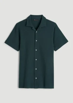 Terry Cotton Polo Cardigan for Tall Men