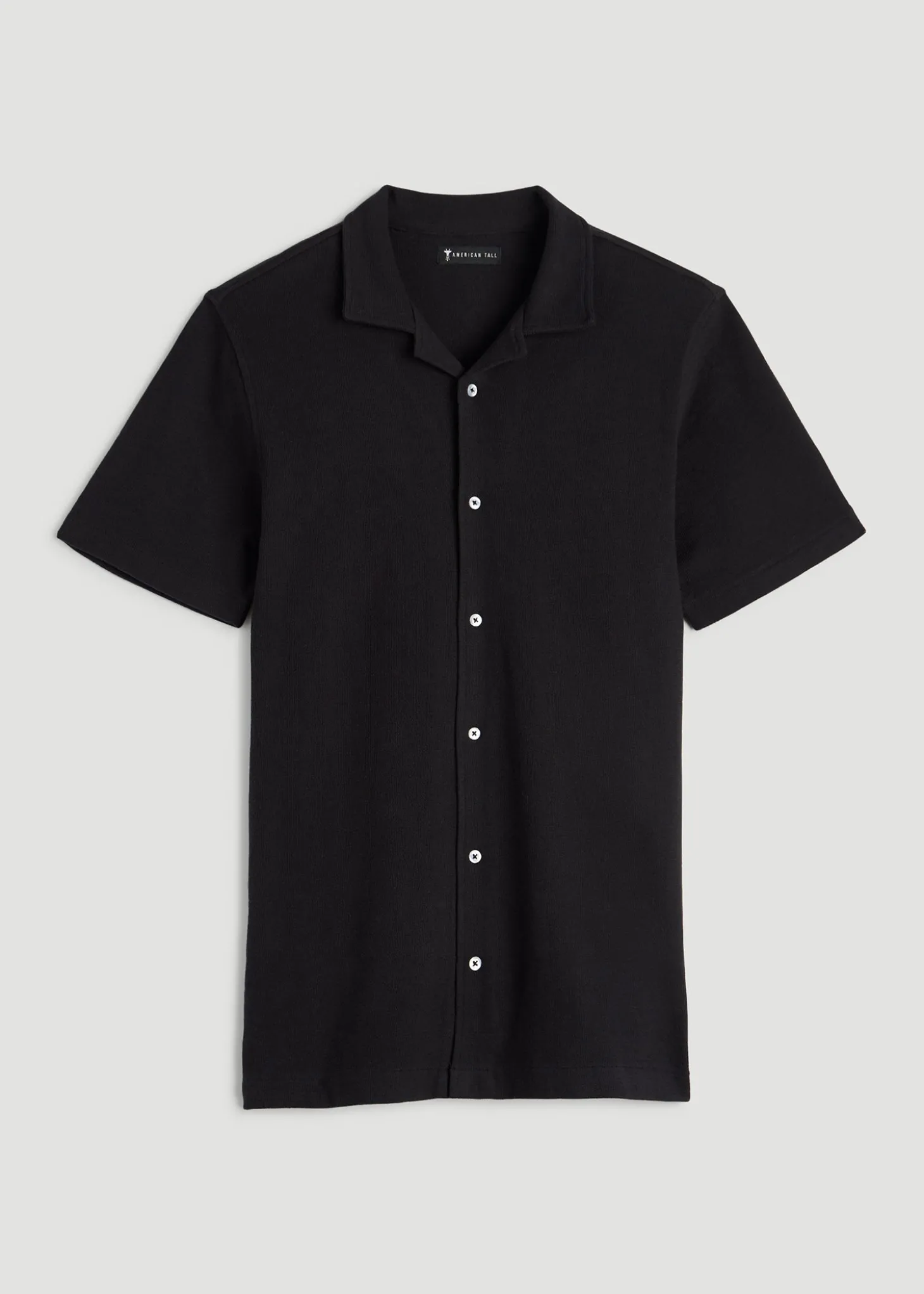 Terry Cotton Polo Cardigan for Tall Men