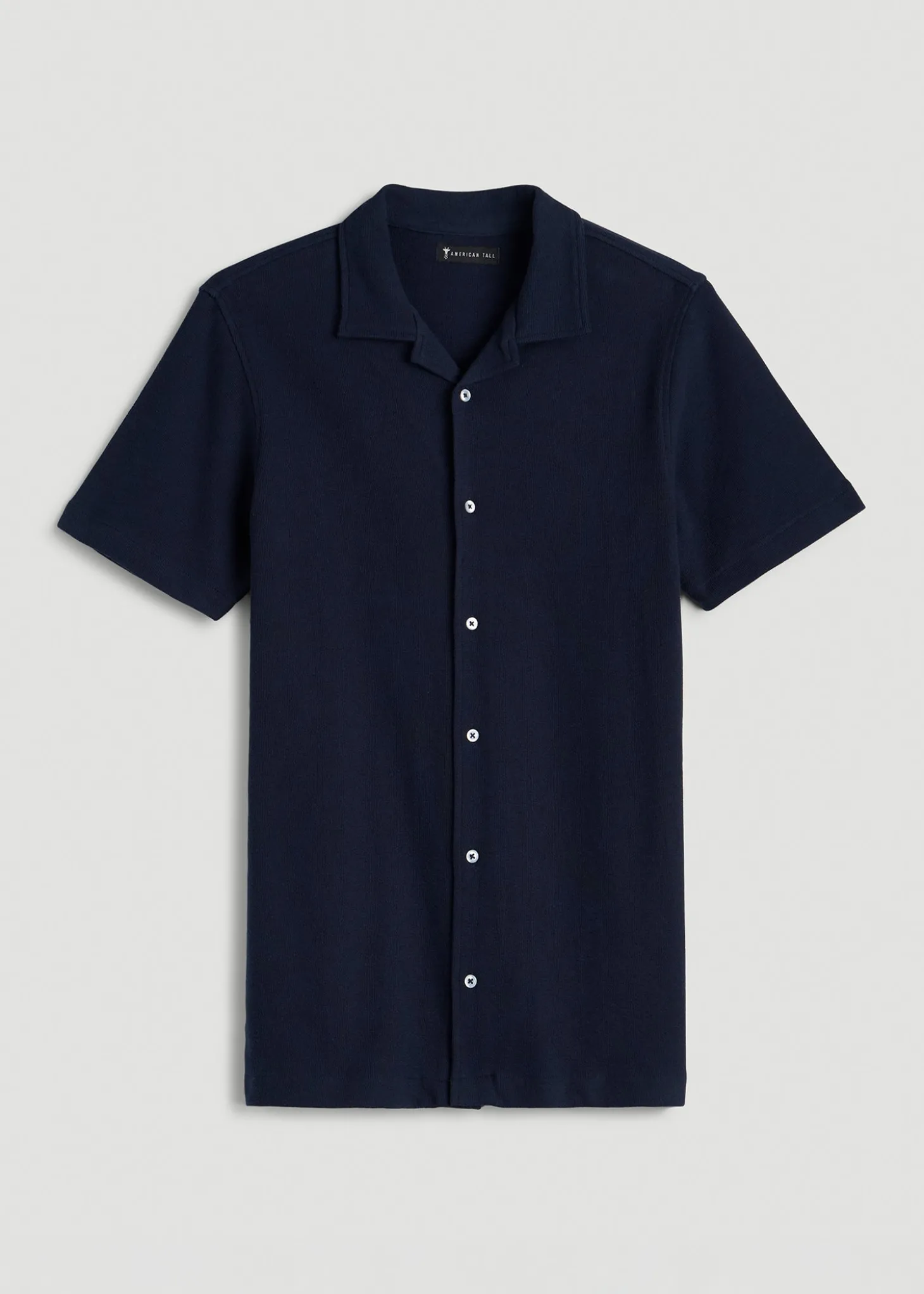 Terry Cotton Polo Cardigan for Tall Men