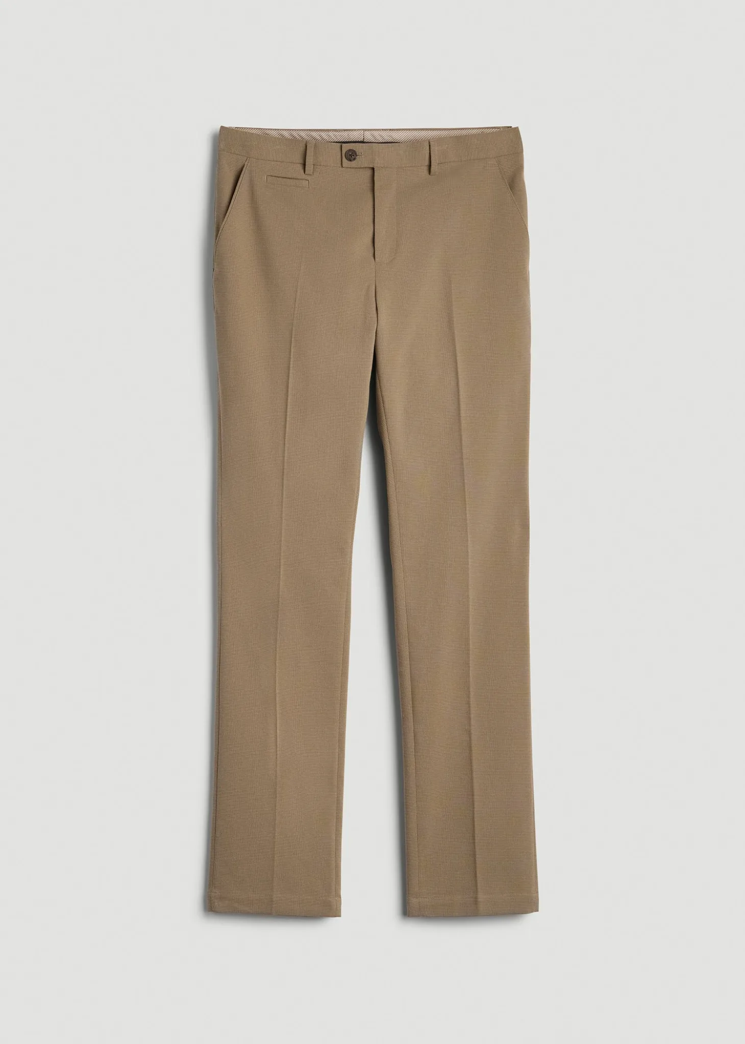 Textured Garment Washed Stretch Cotton Suit Pants for Tall Men