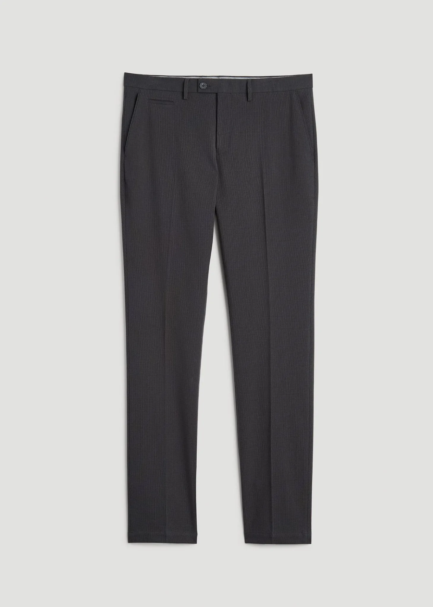 Textured Garment Washed Stretch Cotton Suit Pants for Tall Men