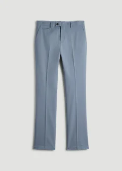 Textured Garment Washed Stretch Cotton Suit Pants for Tall Men