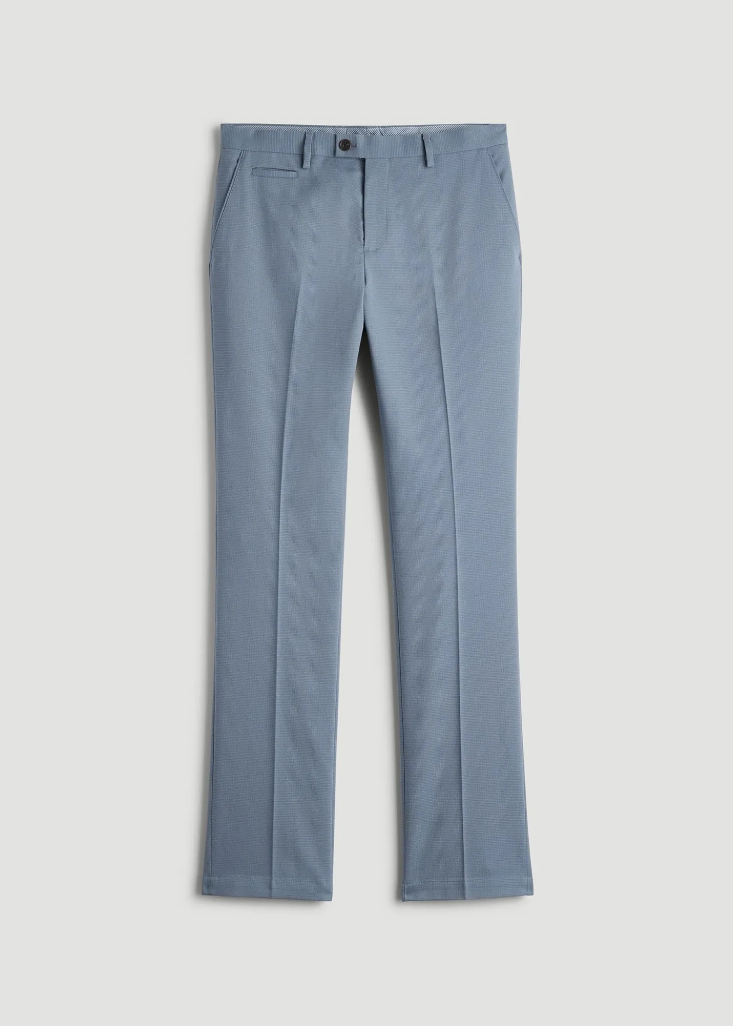 Textured Garment Washed Stretch Cotton Suit Pants for Tall Men