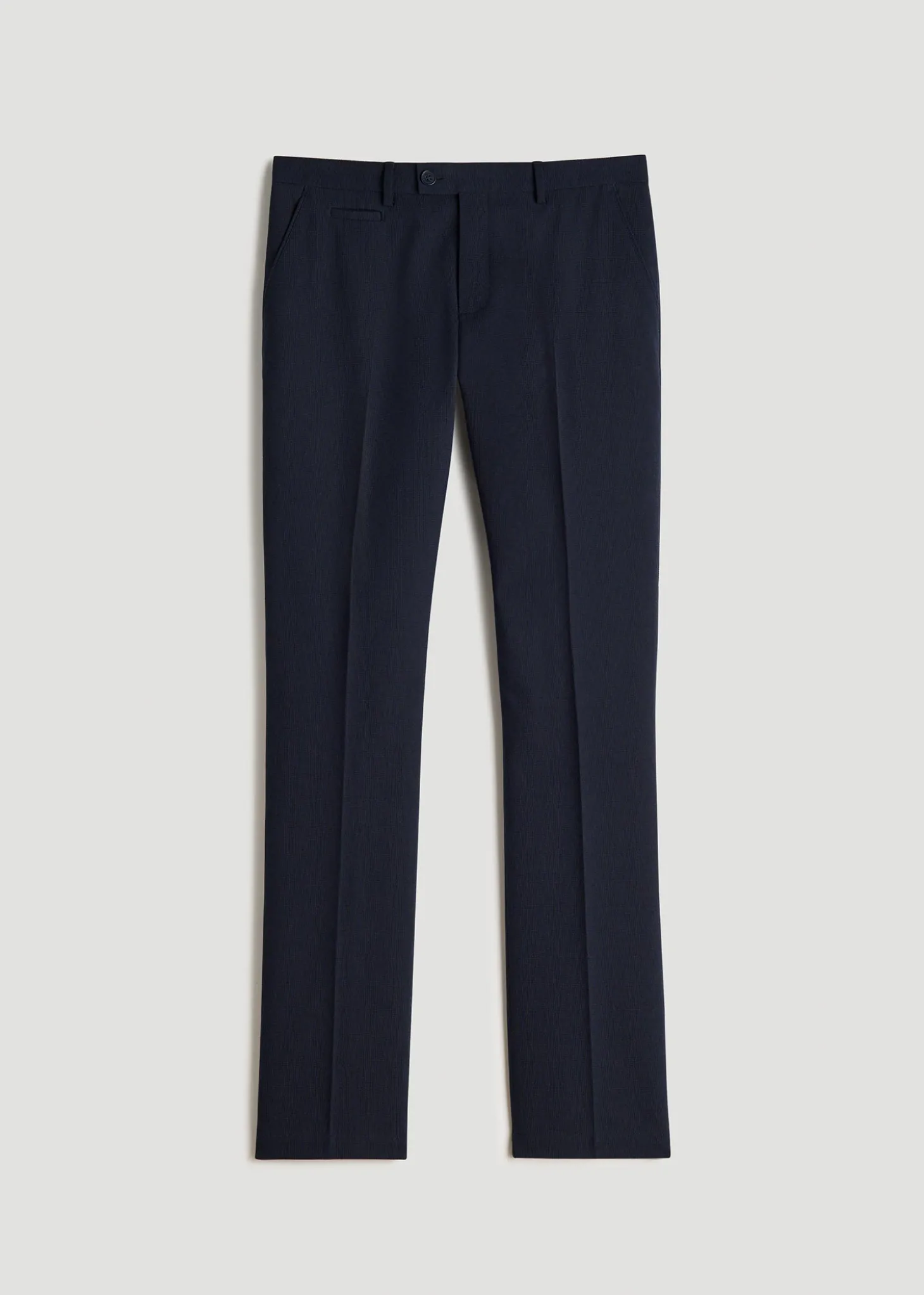 Textured Garment Washed Stretch Cotton Suit Pants for Tall Men