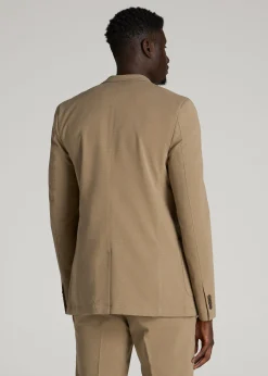 Textured Garment Washed Stretch Cotton Blazer for Tall Men