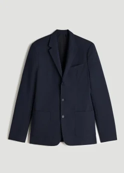Textured Garment Washed Stretch Cotton Blazer for Tall Men