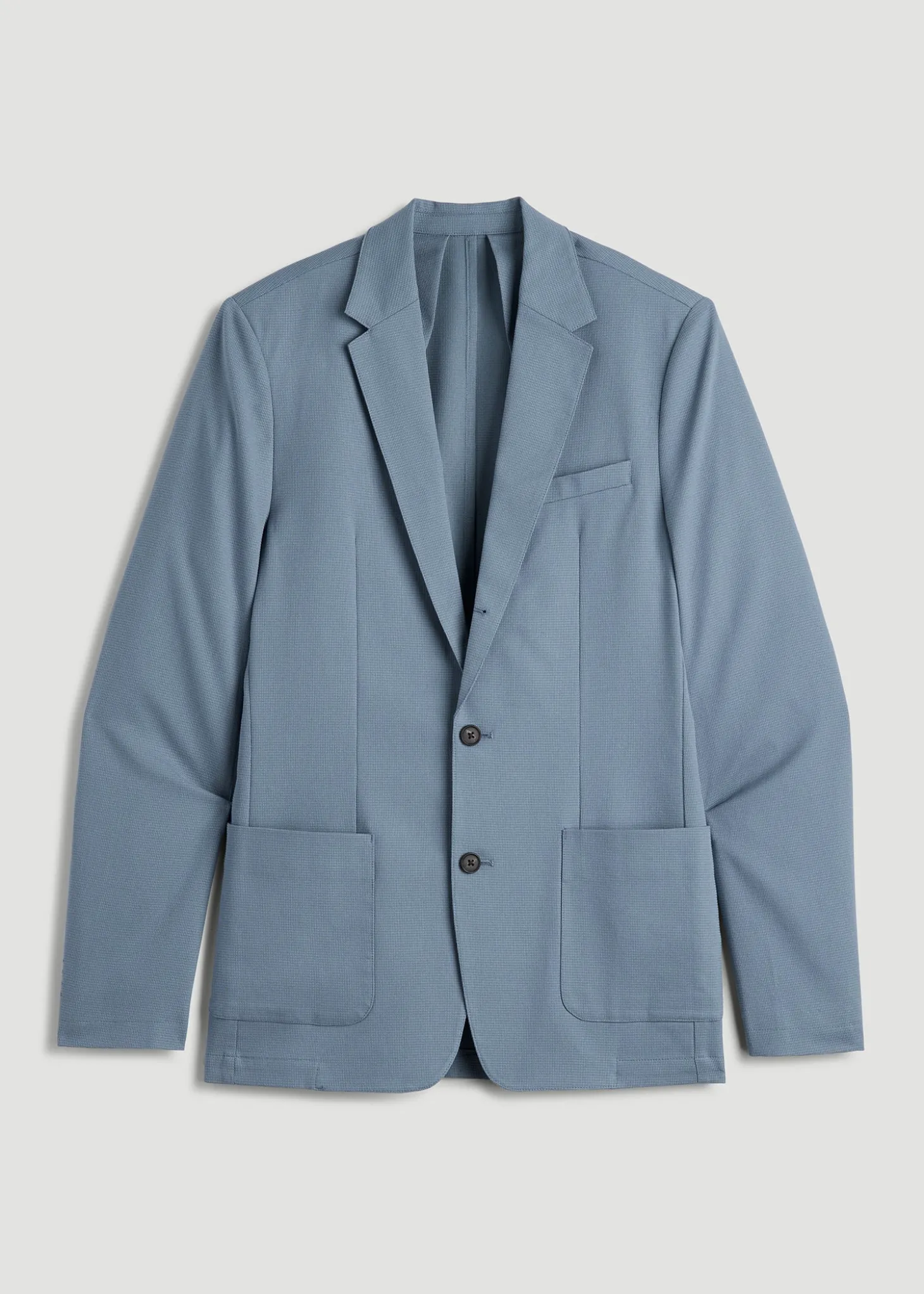 Textured Garment Washed Stretch Cotton Blazer for Tall Men