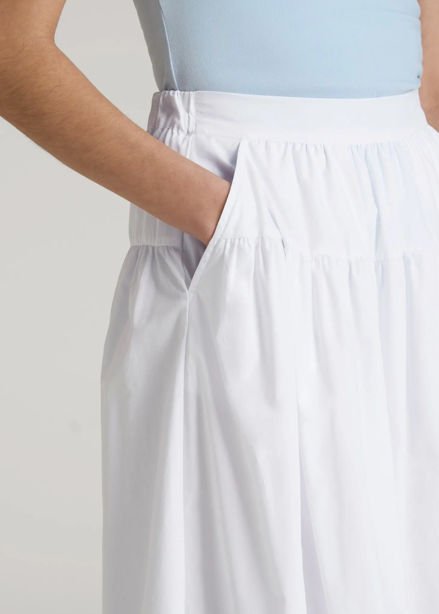 Tiered Cotton Maxi Skirt for Tall Women