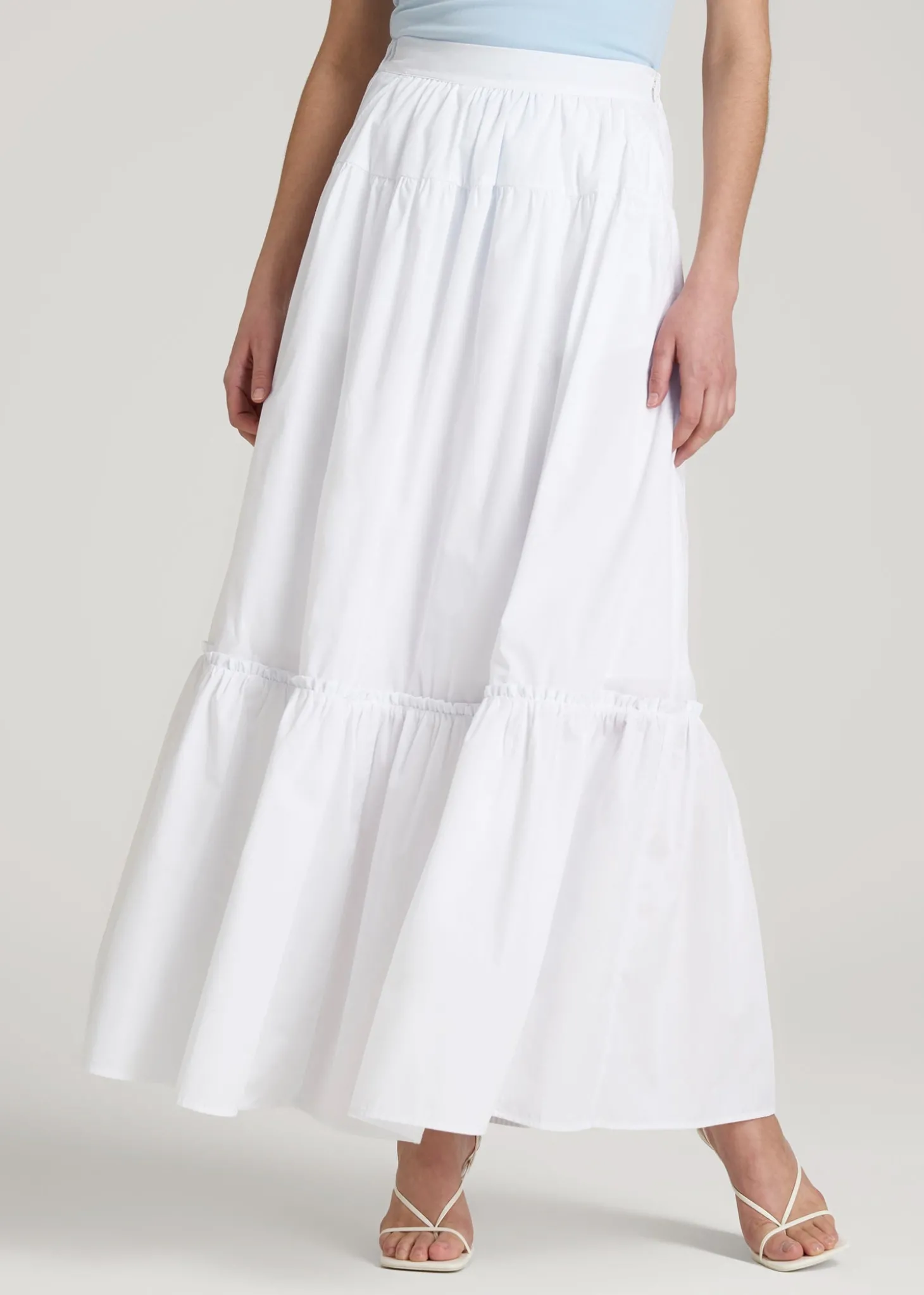 Tiered Cotton Maxi Skirt for Tall Women