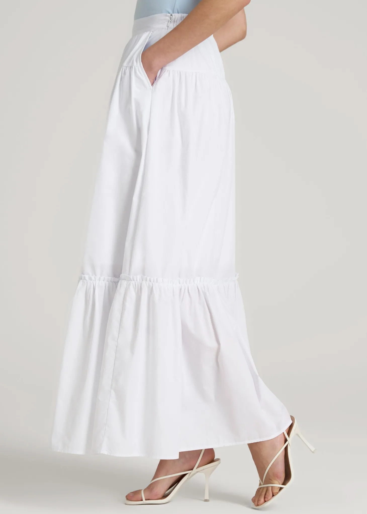 Tiered Cotton Maxi Skirt for Tall Women