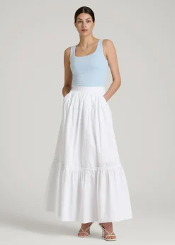 Tiered Cotton Maxi Skirt for Tall Women