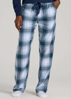 Tie Waist Flannel Pajama Pants for Tall Women