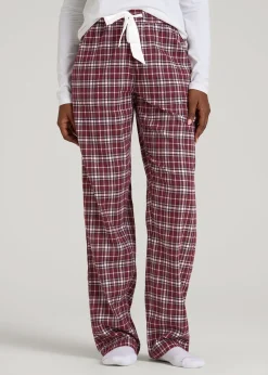 Tie Waist Flannel Pajama Pants for Tall Women