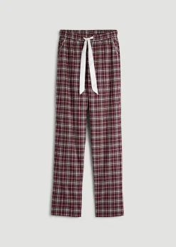 Tie Waist Flannel Pajama Pants for Tall Women