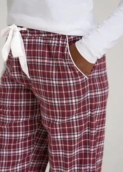 Tie Waist Flannel Pajama Pants for Tall Women