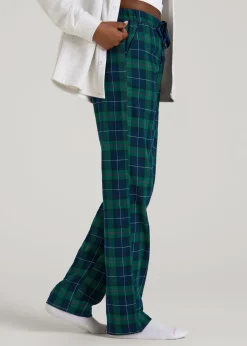 Tie Waist Flannel Pajama Pants for Tall Women