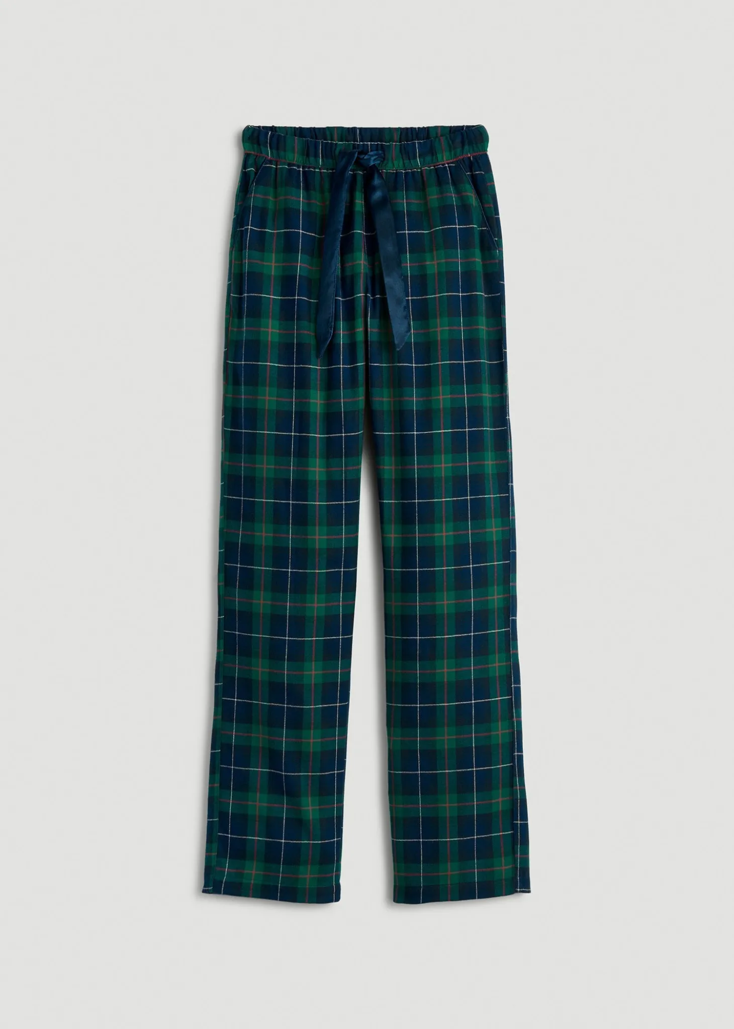Tie Waist Flannel Pajama Pants for Tall Women