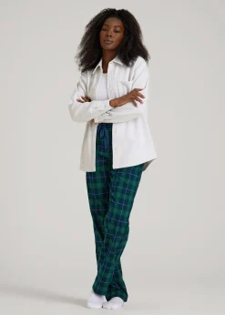 Tie Waist Flannel Pajama Pants for Tall Women