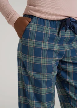 Tie Waist Flannel Pajama Pants for Tall Women