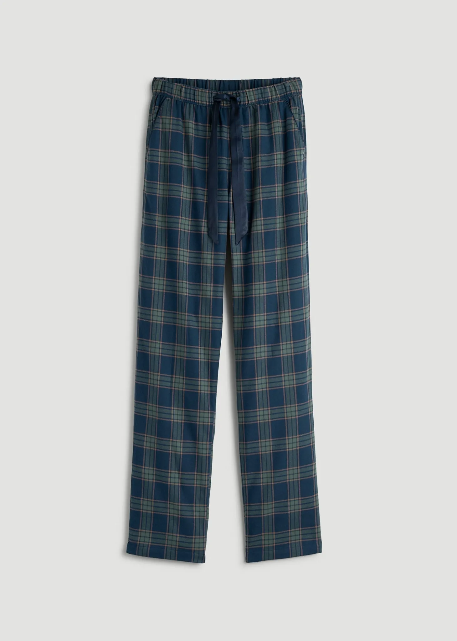 Tie Waist Flannel Pajama Pants for Tall Women