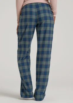 Tie Waist Flannel Pajama Pants for Tall Women