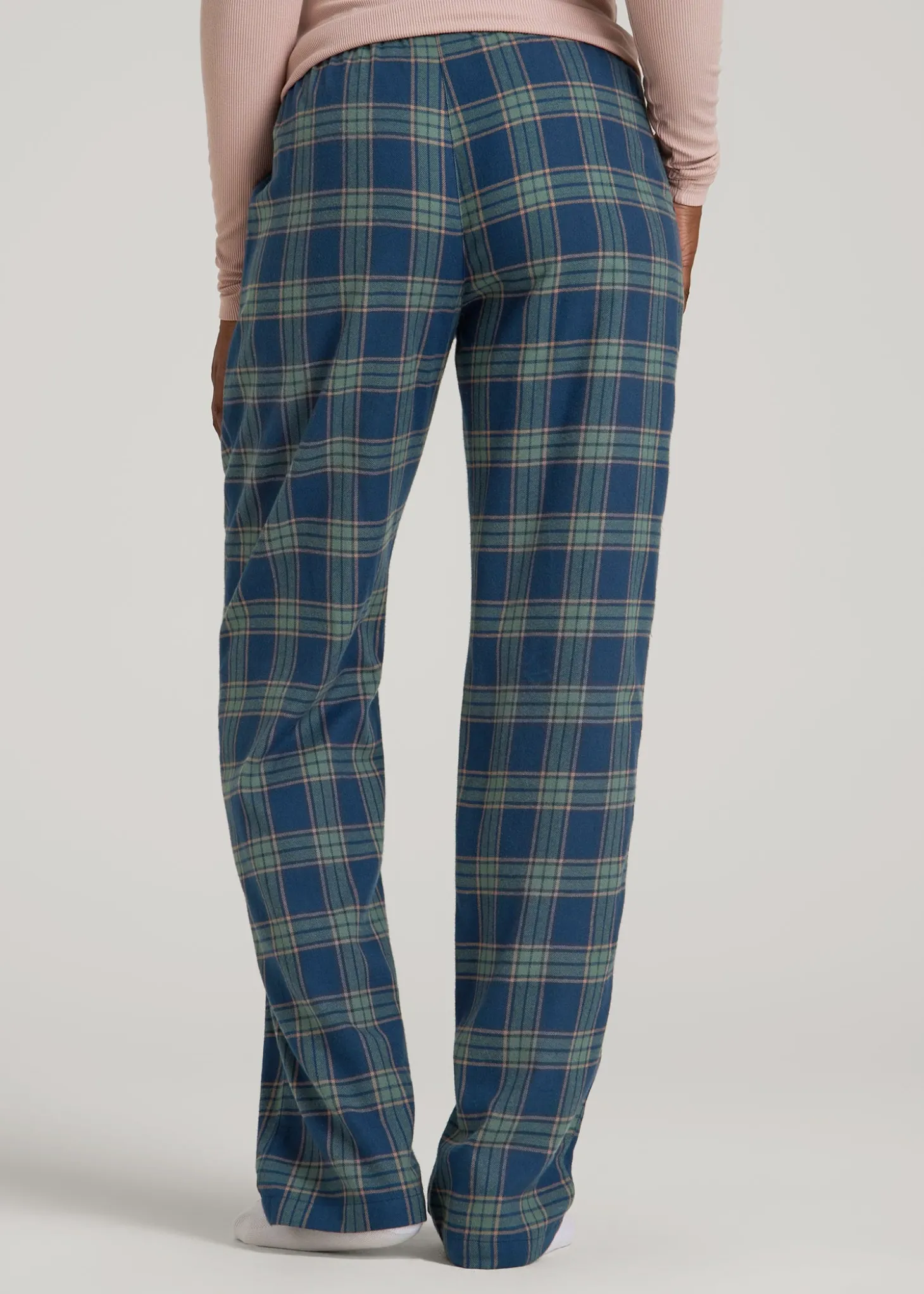 Tie Waist Flannel Pajama Pants for Tall Women