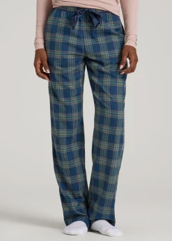 Tie Waist Flannel Pajama Pants for Tall Women