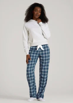 Tie Waist Flannel Pajama Pants for Tall Women