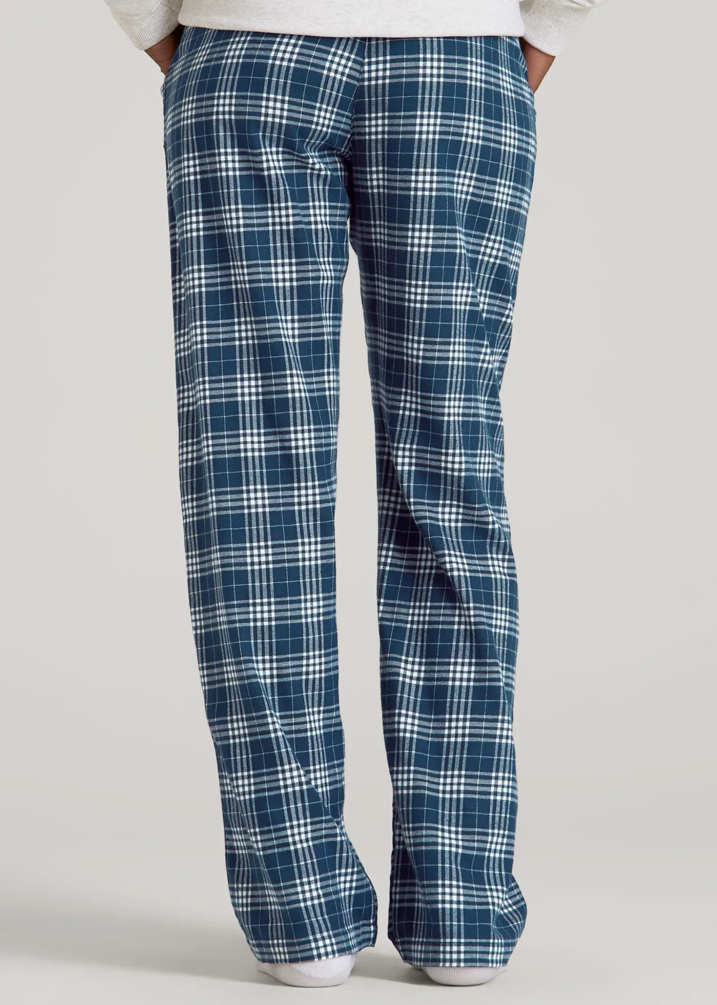 Tie Waist Flannel Pajama Pants for Tall Women