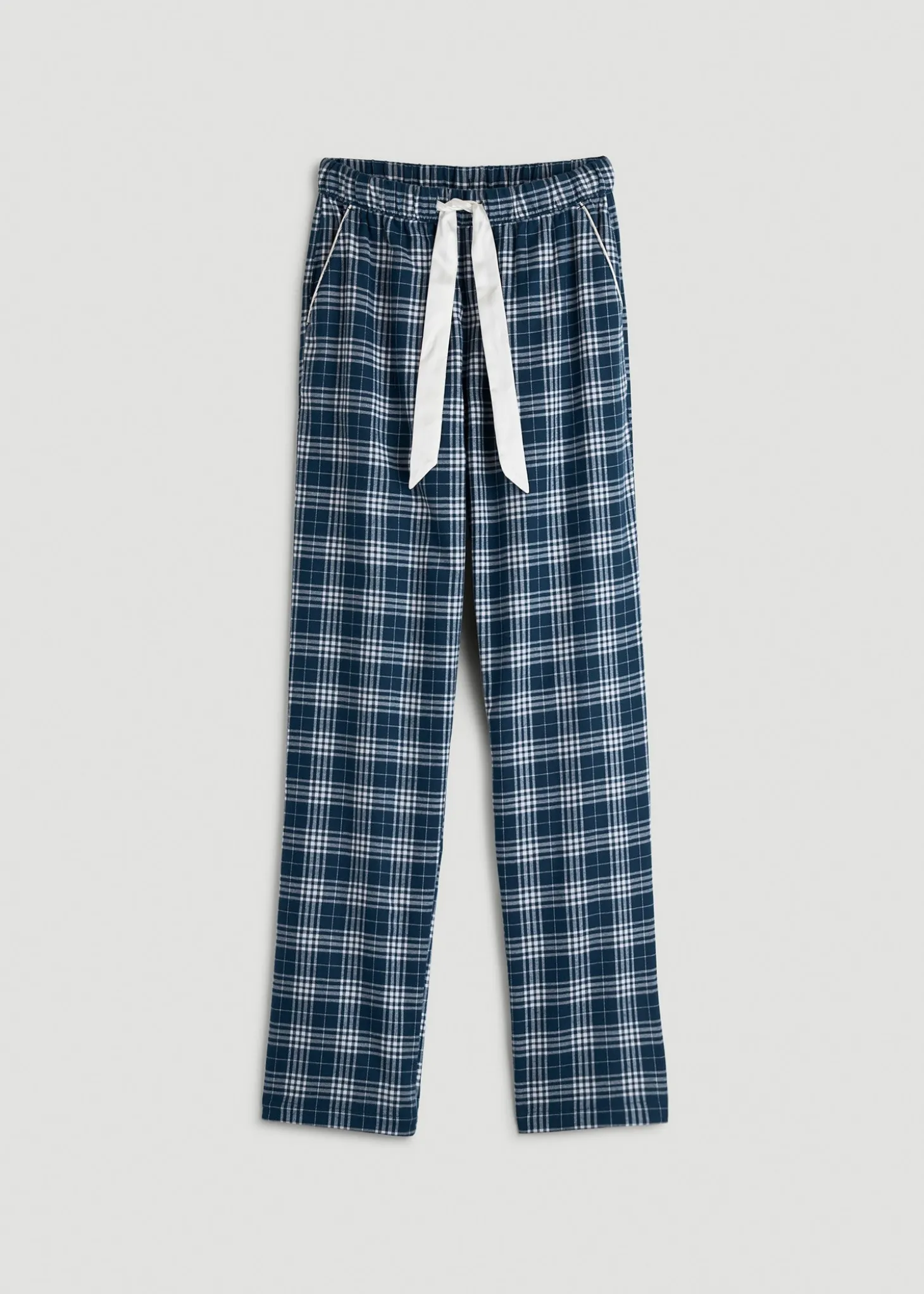Tie Waist Flannel Pajama Pants for Tall Women