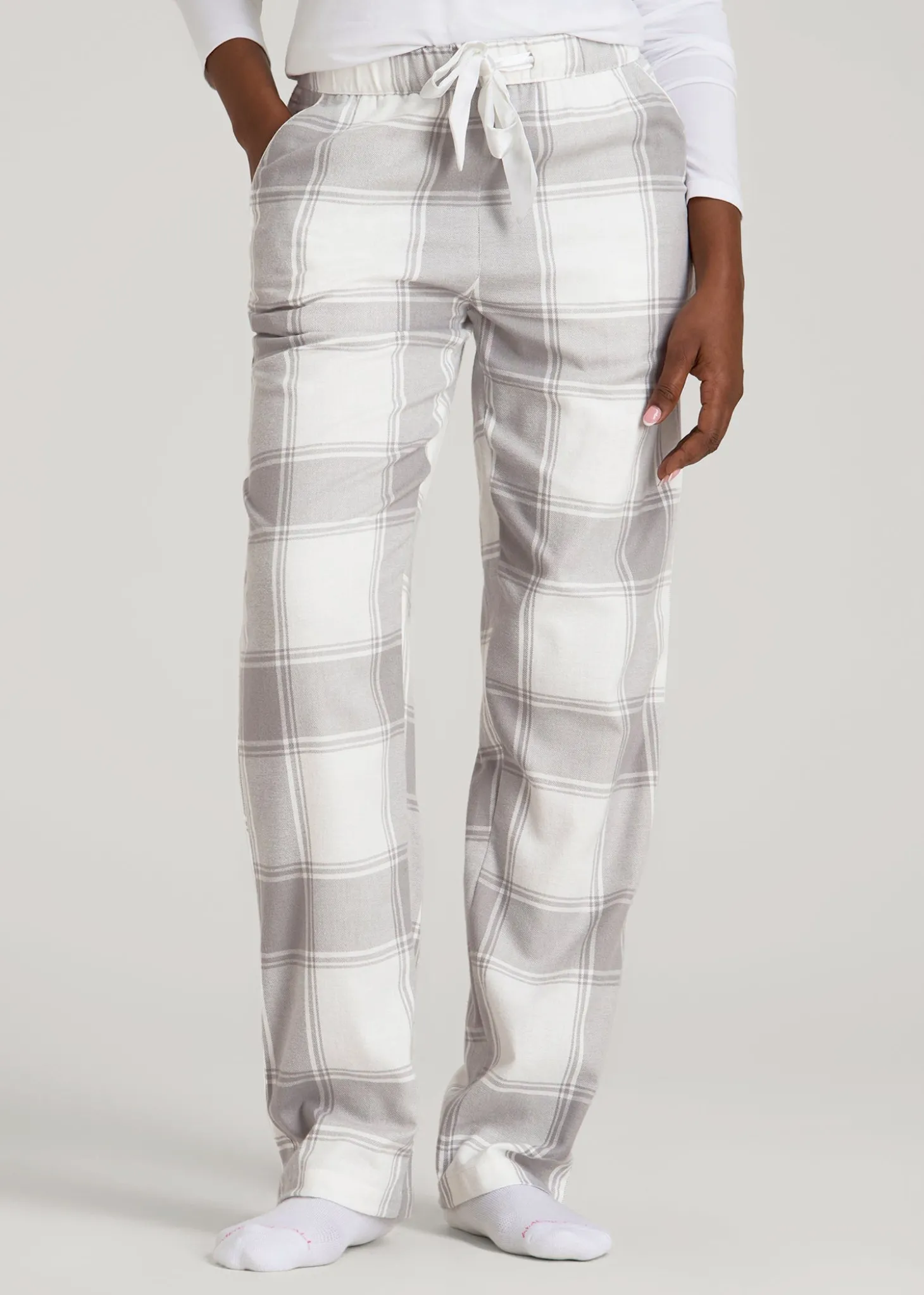Tie-Waist Flannel Pajama Pants for Tall Women