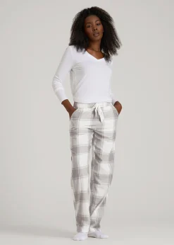 Tie-Waist Flannel Pajama Pants for Tall Women