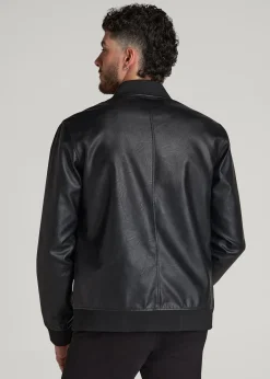 True Touch Leather Bomber Jacket for Tall Men