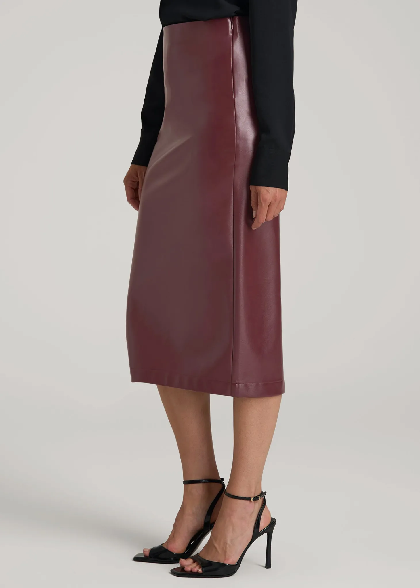 True Touch Leather Pencil Skirt for Tall Women