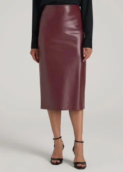 True Touch Leather Pencil Skirt for Tall Women