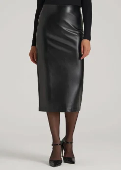 True Touch Leather Pencil Skirt for Tall Women