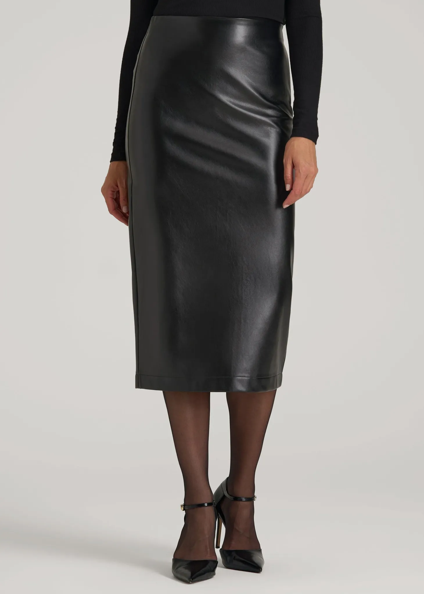 True Touch Leather Pencil Skirt for Tall Women