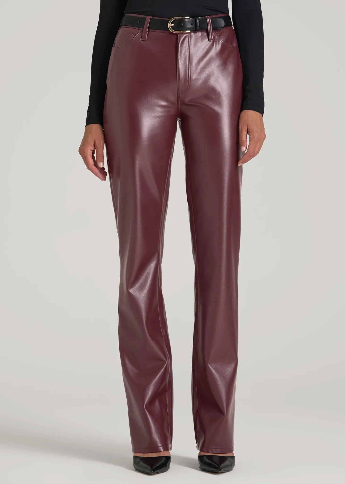 True Touch Leather Straight Leg Pants for Tall Women