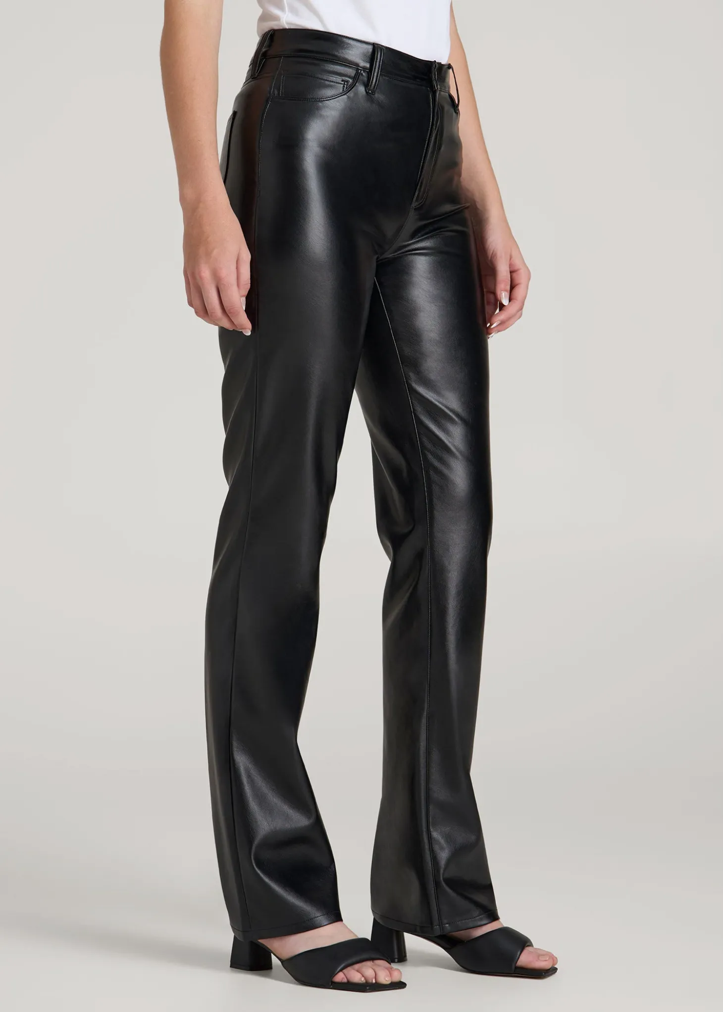 True Touch Leather Straight Leg Pants for Tall Women